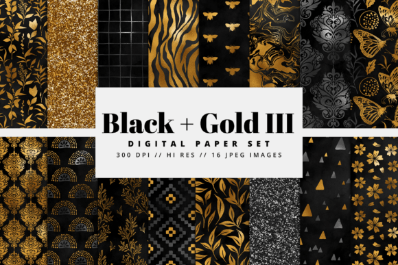 Download Black and Gold Digital Paper - Gold digital paper Collection
