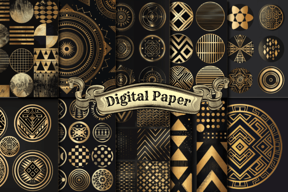 Download Elegant Black and Gold Digital Paper - Gold digital paper Collection