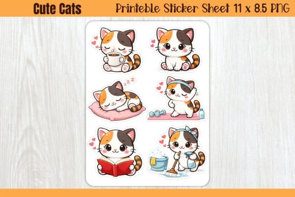Download Cute Cats Printable Sticker Sheet - Sticker Collection