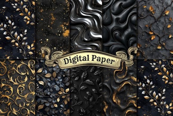 Download Black and Gold Digital Paper - Gold digital paper Collection