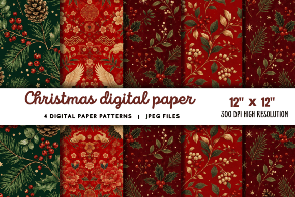 Download Christmas Digital Paper Background 3 - Christmas digital paper Collection