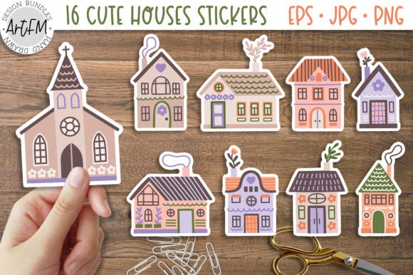 Download Cute Houses Printable Sticker Pack - Sticker Collection