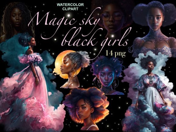 Download Black Girl Magic Clipart, Night Sky Art - Magic clipart Collection