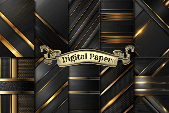 Download Elegant Black and Gold Digital Paper - Gold digital paper Collection