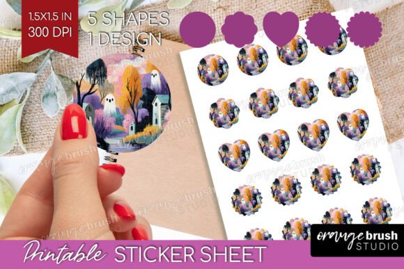 Download Retro Halloween Printable Sticker Sheet - Sticker Collection