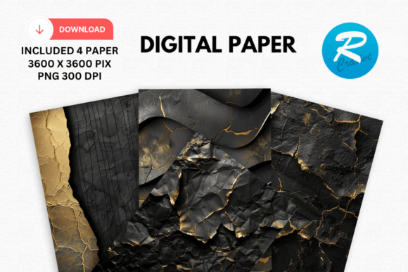 Download Watercolor Black and Gold Digital Paper - Gold digital paper Collection