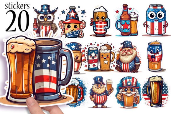 Download 4th of July Beer Printable Sticker Sheet - Sticker Collection