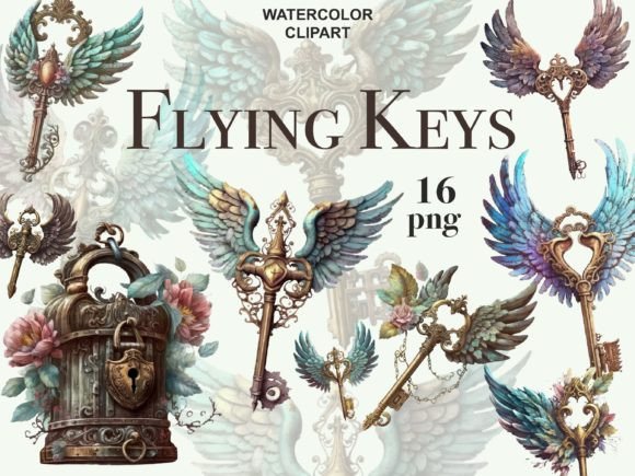 Download Flying Key and Padlock Magic Clipart - Magic clipart Collection