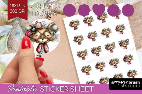 Download Whimsical Valentine Printable Sticker - Sticker Collection