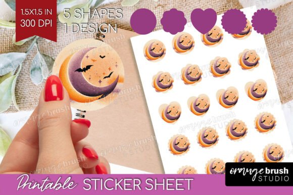 Download Retro Halloween Printable Sticker Sheet - Sticker Collection