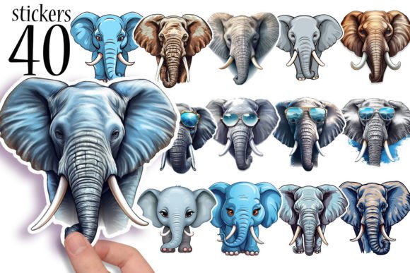 Download Elephant Printable Sticker Sheets PNG - Sticker Collection