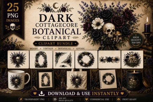 Download Dark Cottagecore Botanical Clipart - Botanical clipart Collection
