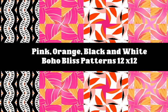 Download Pink, Orange, Black and White Boho Bliss - Black and white boho Collection